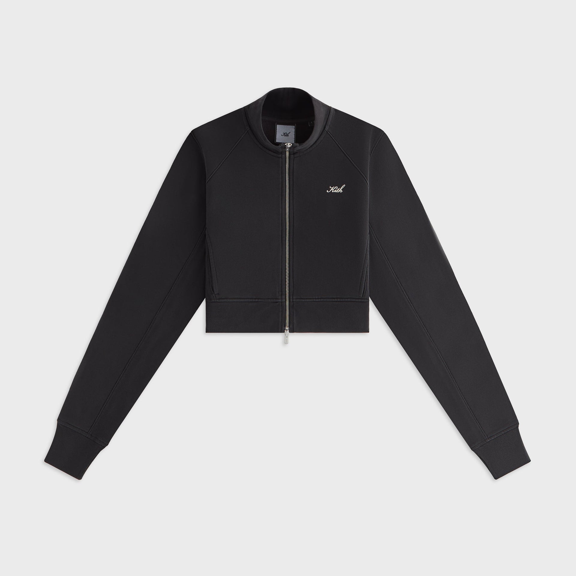 Kith Women Davin Cropped Fleece Track Zip - Black