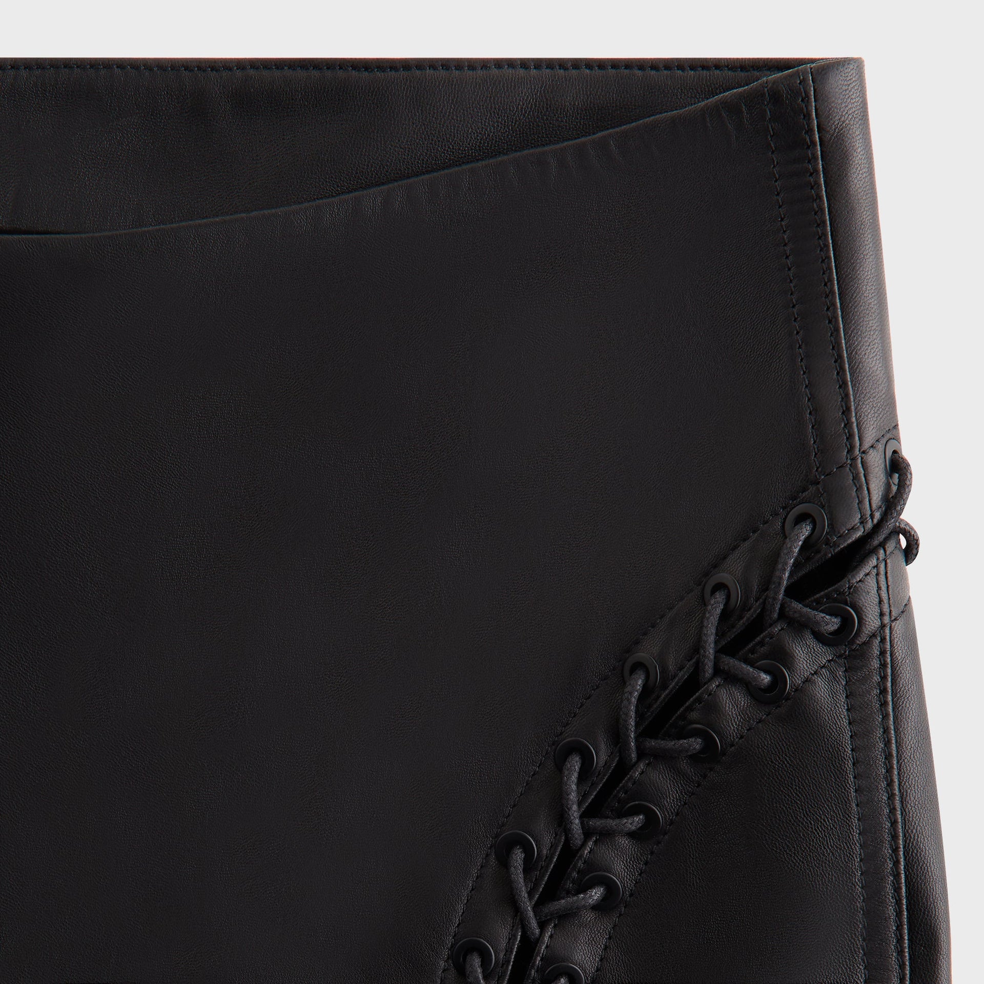 Lisa for Kith Women Cerise Leather Lace Up Pant - Black