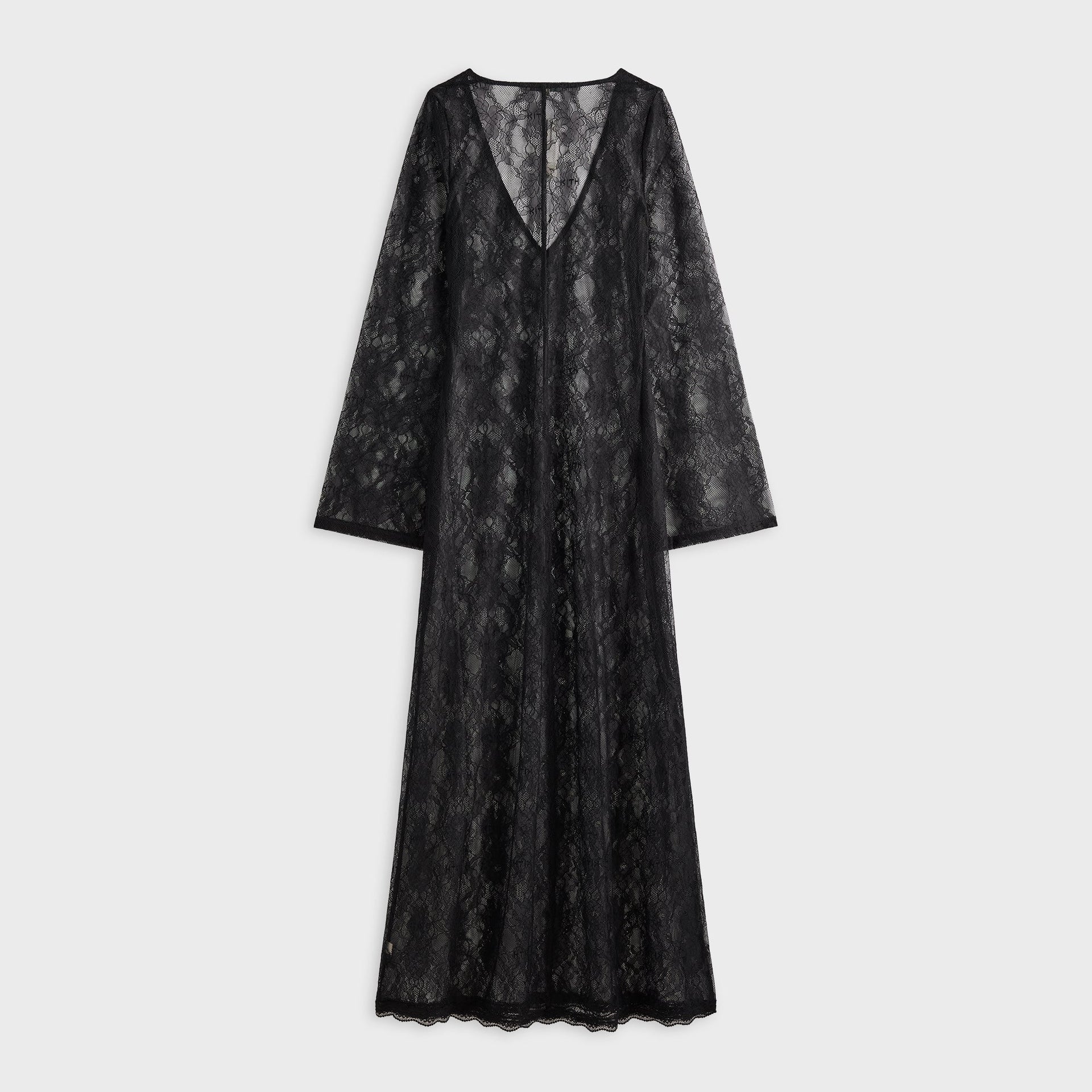 Lisa for Kith Women Lyla V-Neck Lace Maxi Dress - Black