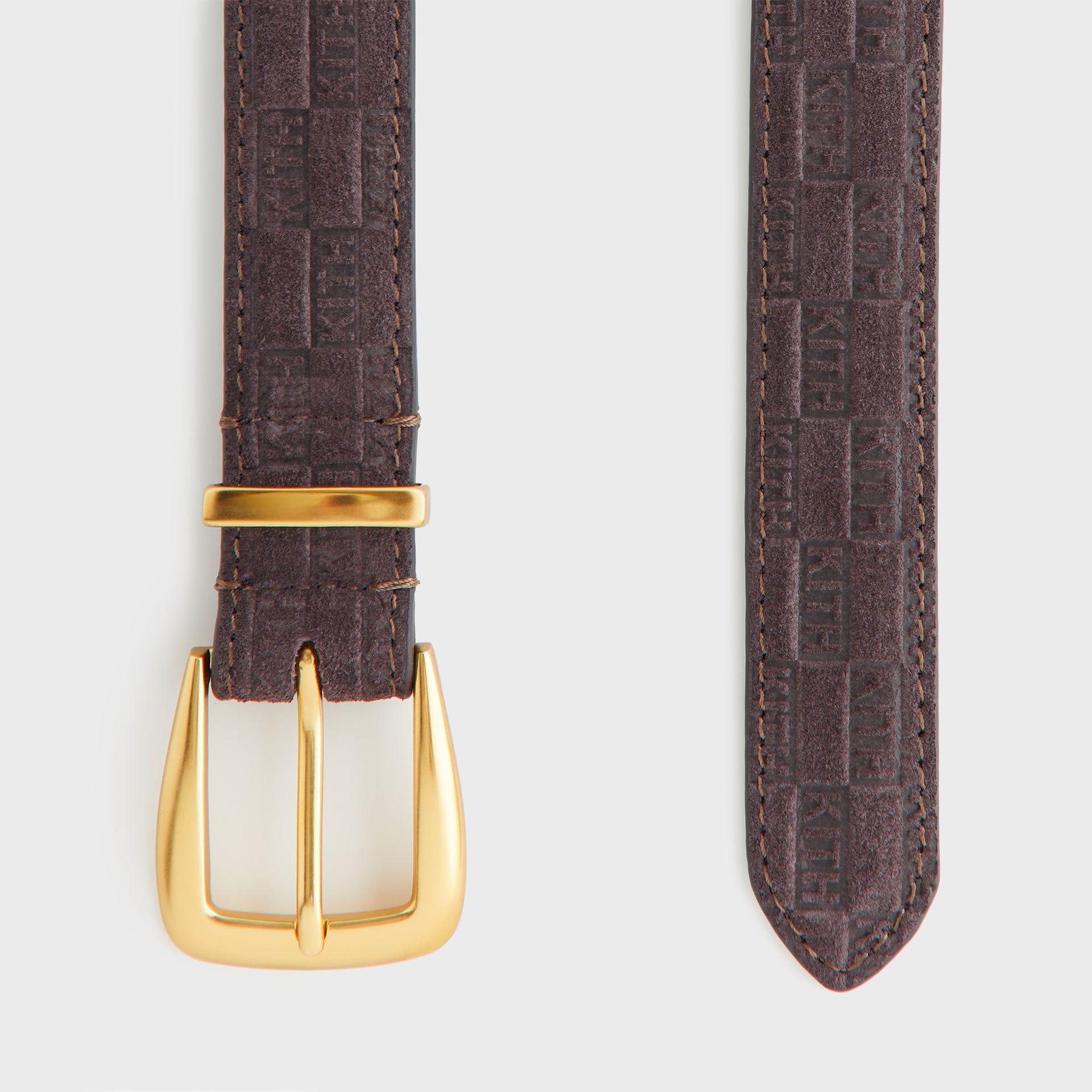 Kith Women Monogram Debossed Suede Belt - Incognito