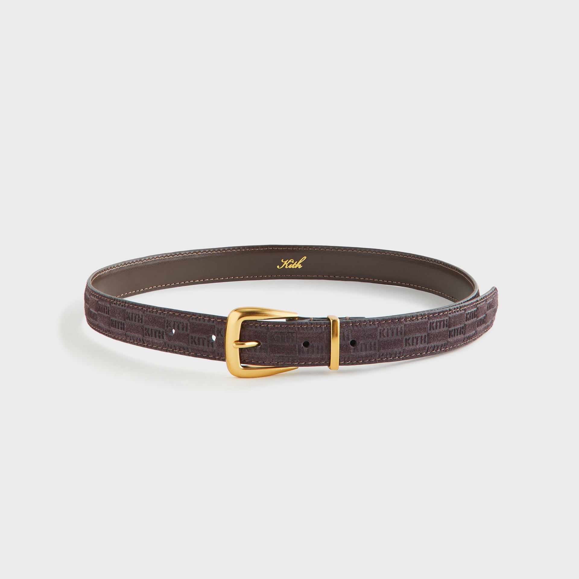 Kith Women Monogram Debossed Suede Belt - Incognito