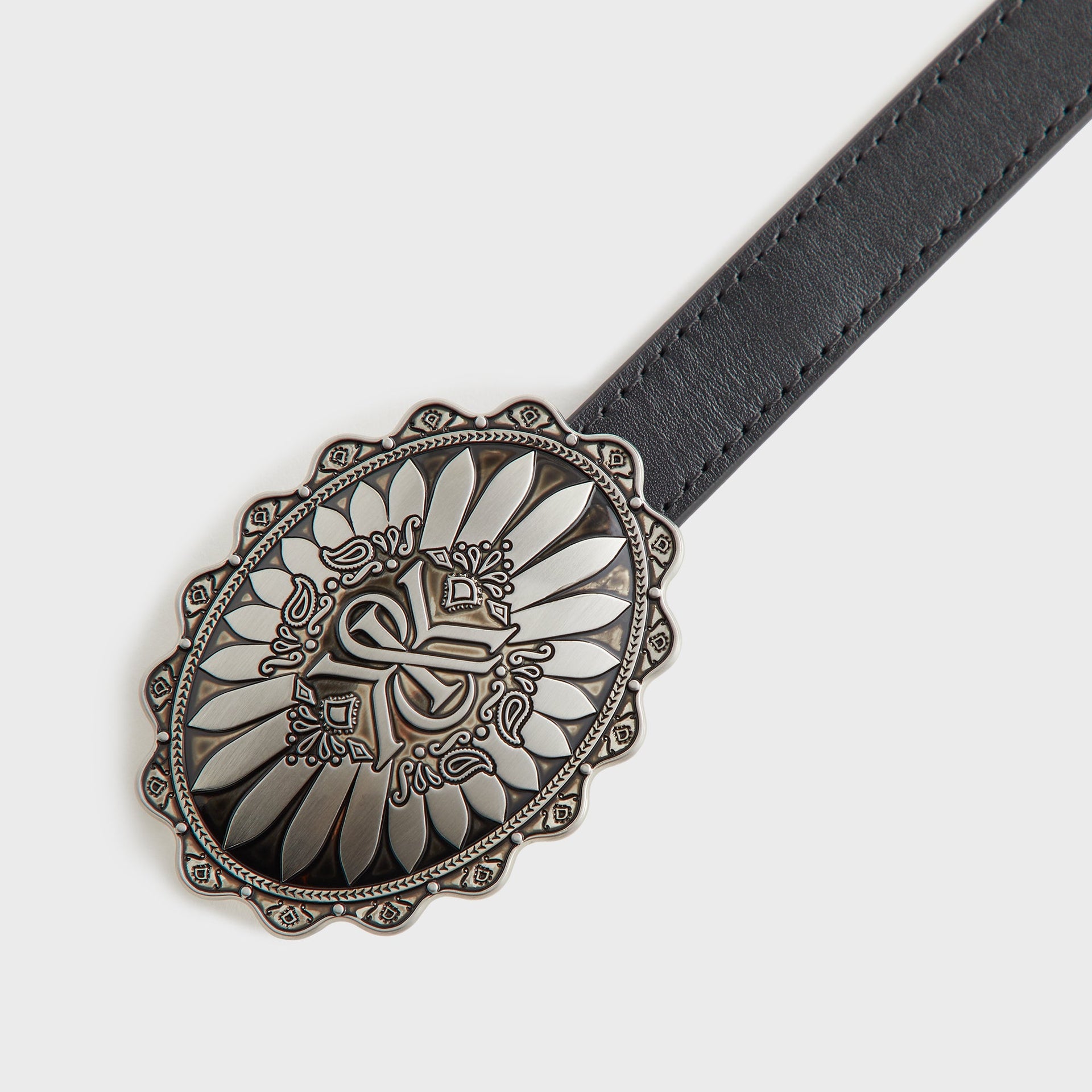 Kith Women Vintage Western Buckle Leather Belt - Black