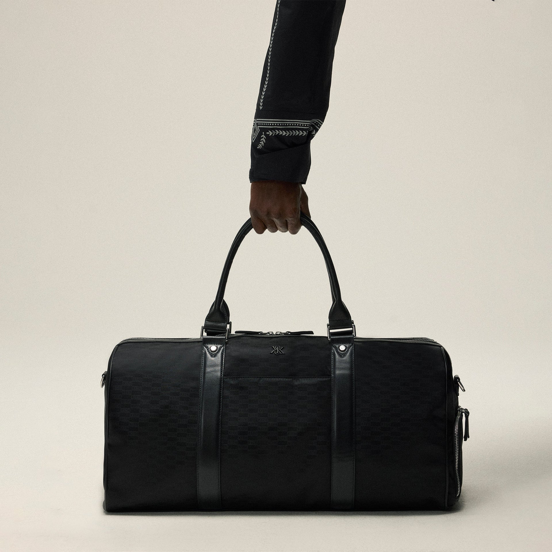 Kith Monogram Nylon Jacquard Duffle Bag - Black