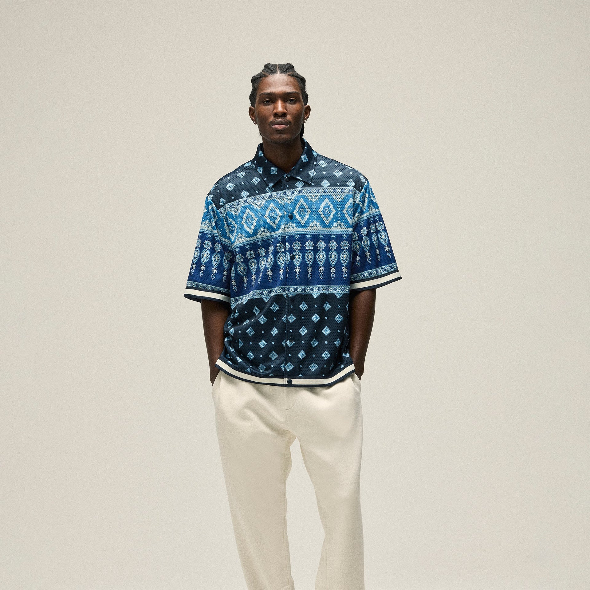 Kith Printed Mesh Woodpoint Shirt - Nocturnal