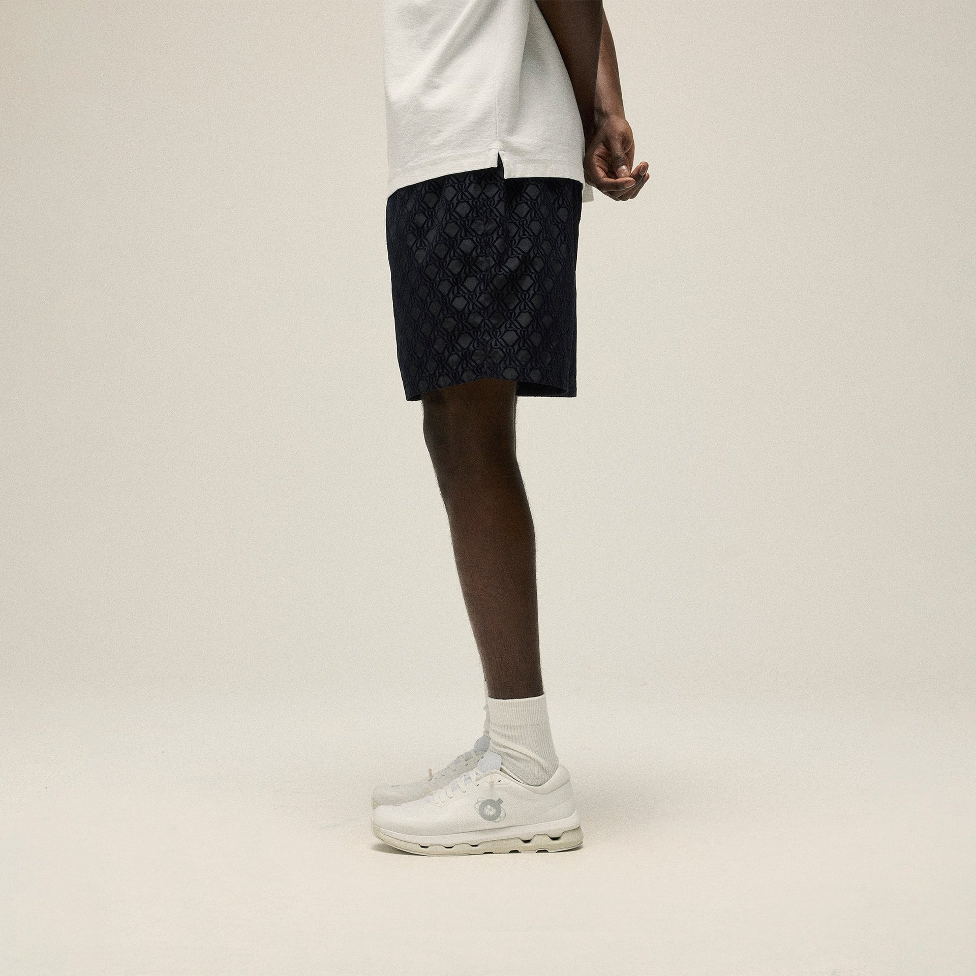 Kith Flocked Crest Tech Active Short -  Black