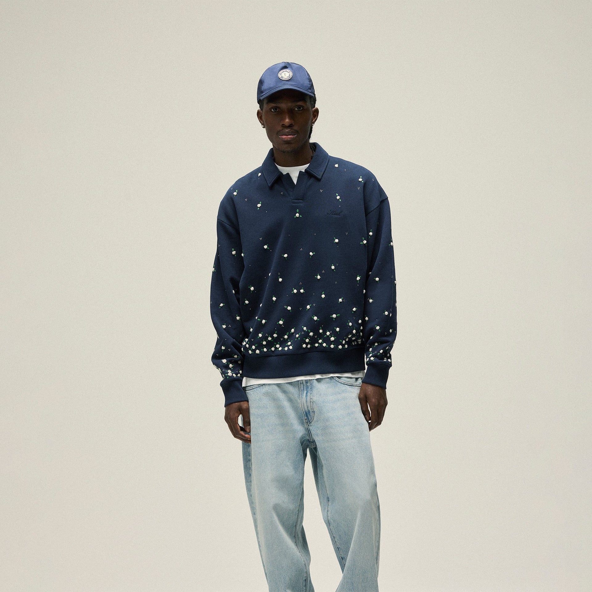 Kith Floral Ombre Nelson Collared Pullover - Nocturnal