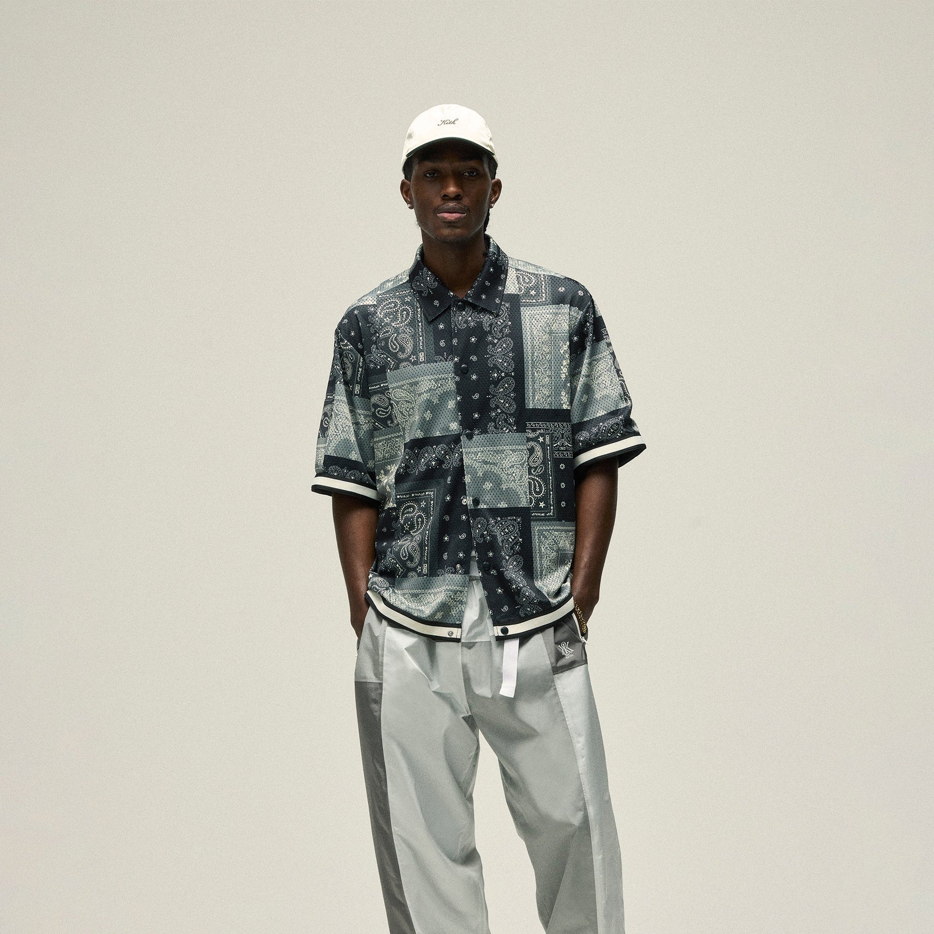 Kith Printed Mesh Woodpoint Shirt - Black