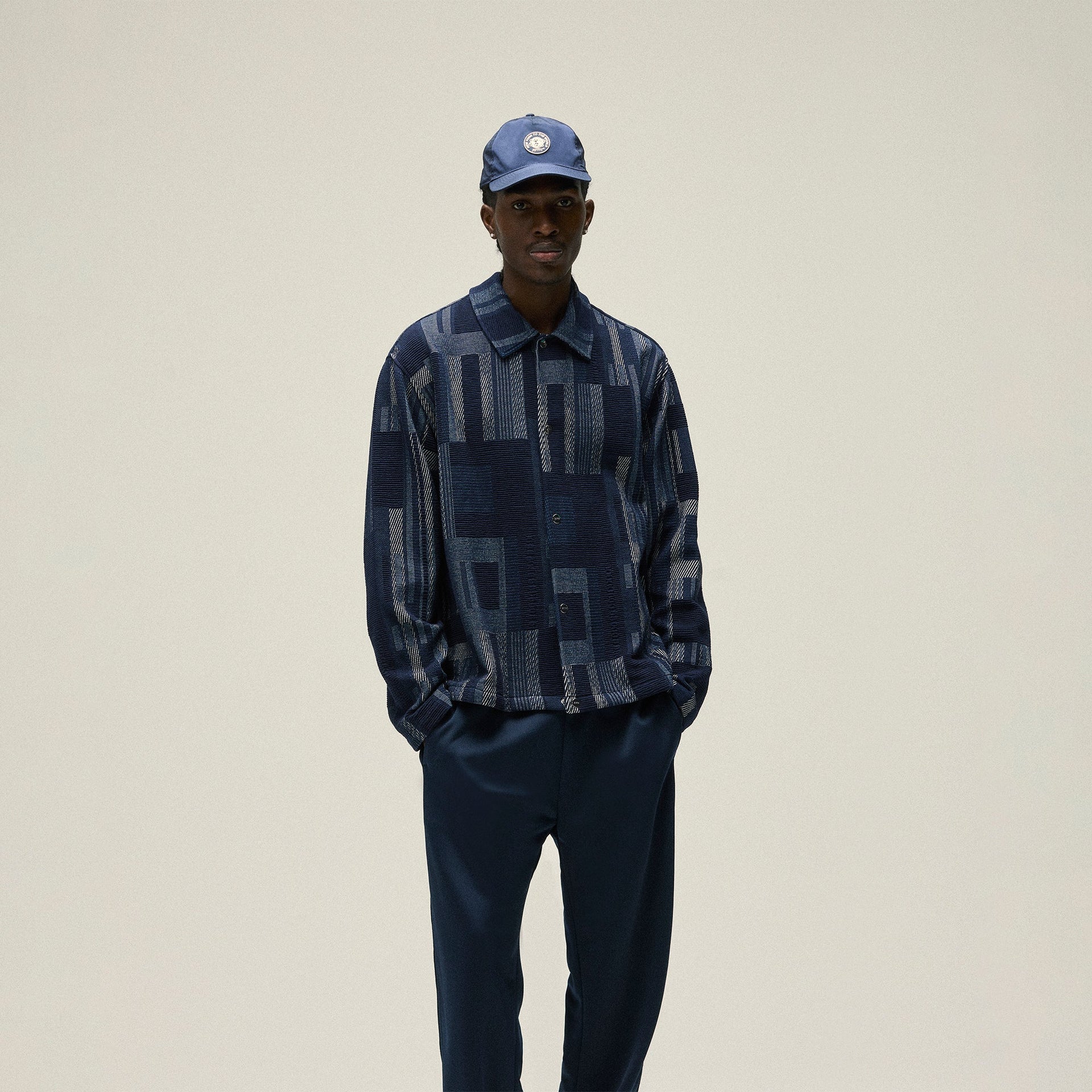 Kith Geometric Knit Coaches Jacket - Nocturnal