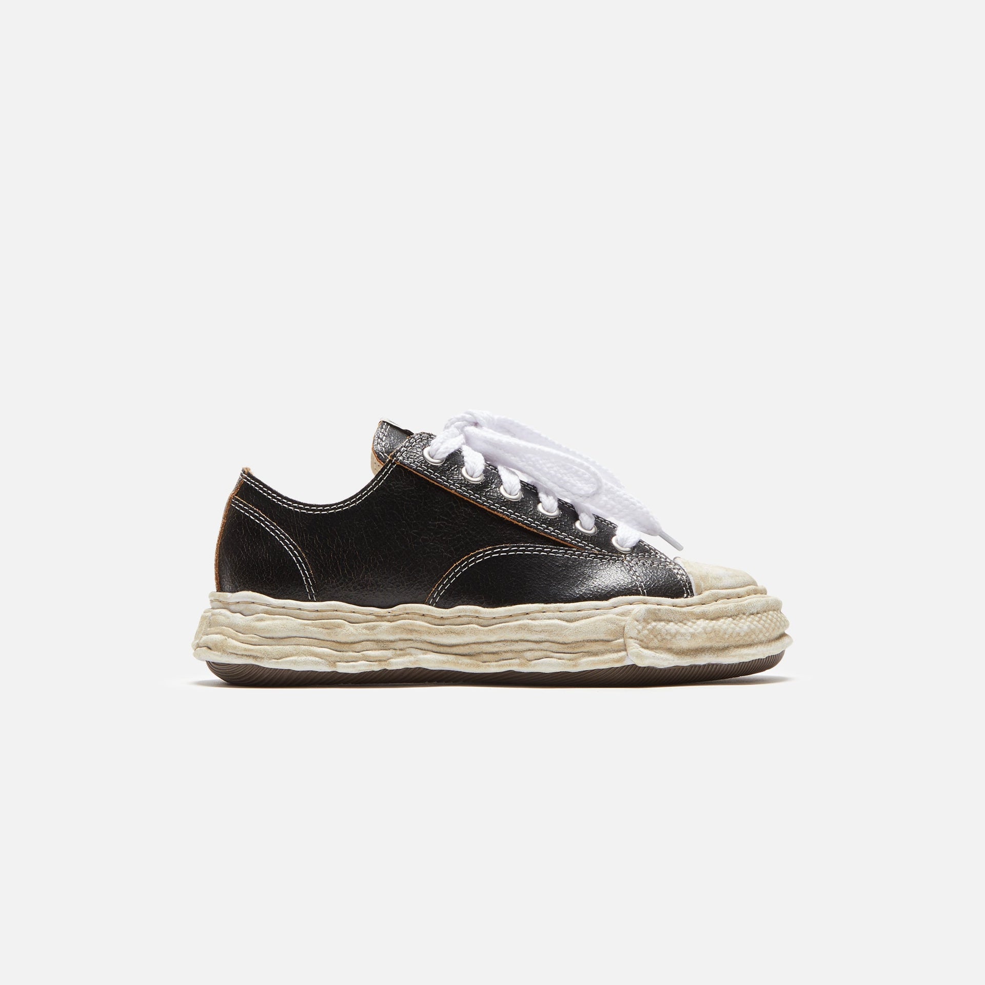 Mihara Yasuhiro Peterson Low 23 Cuir craquelé - Noir