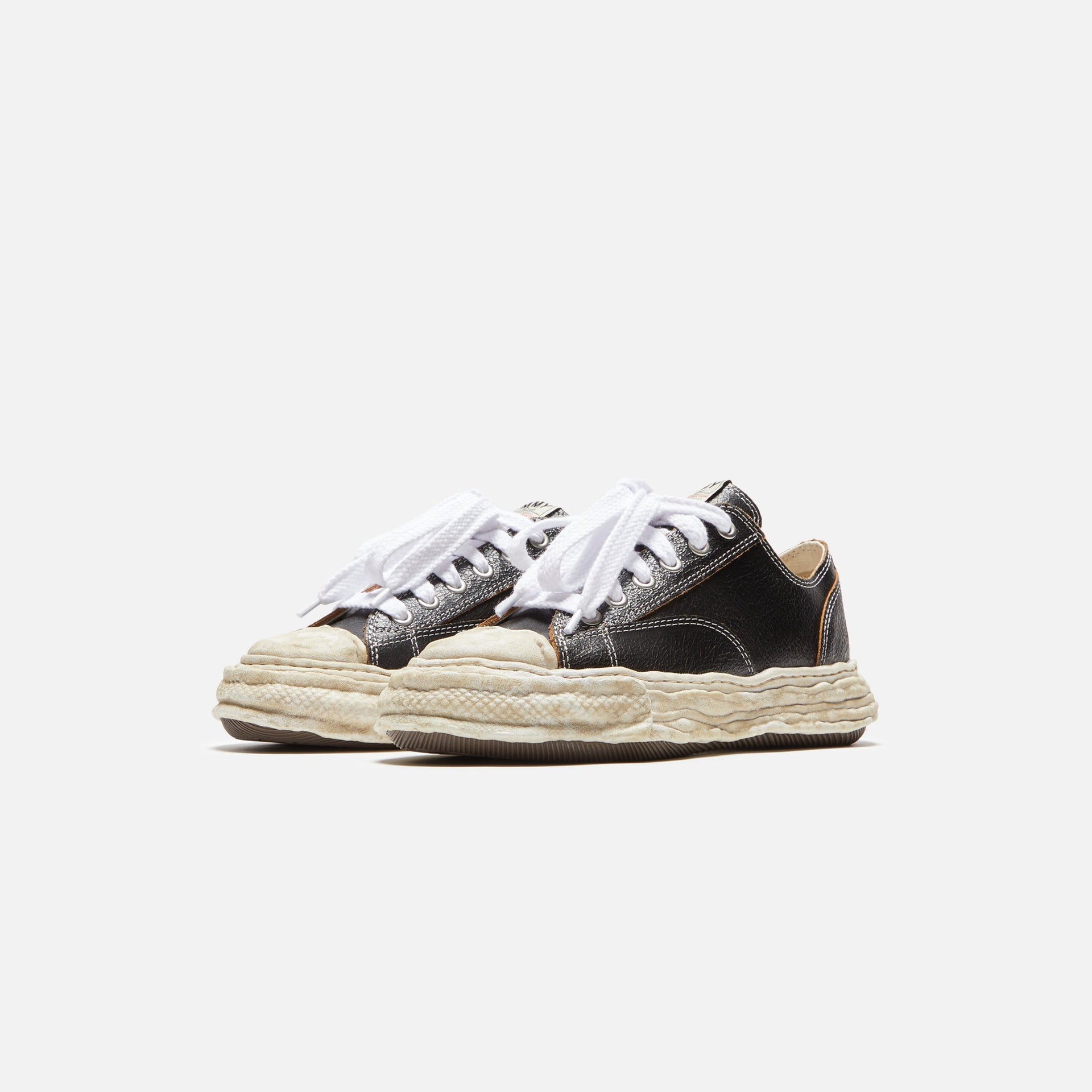 Mihara Yasuhiro Peterson Low 23 Cuir craquelé - Noir