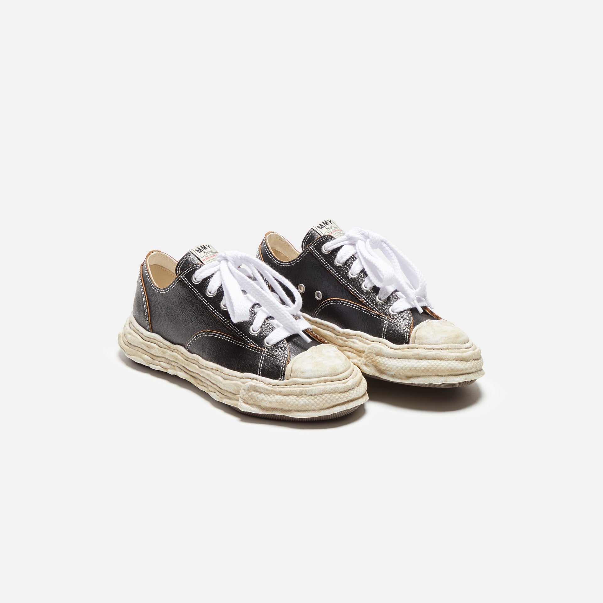 Mihara Yasuhiro Peterson Low 23 Cuir craquelé - Noir