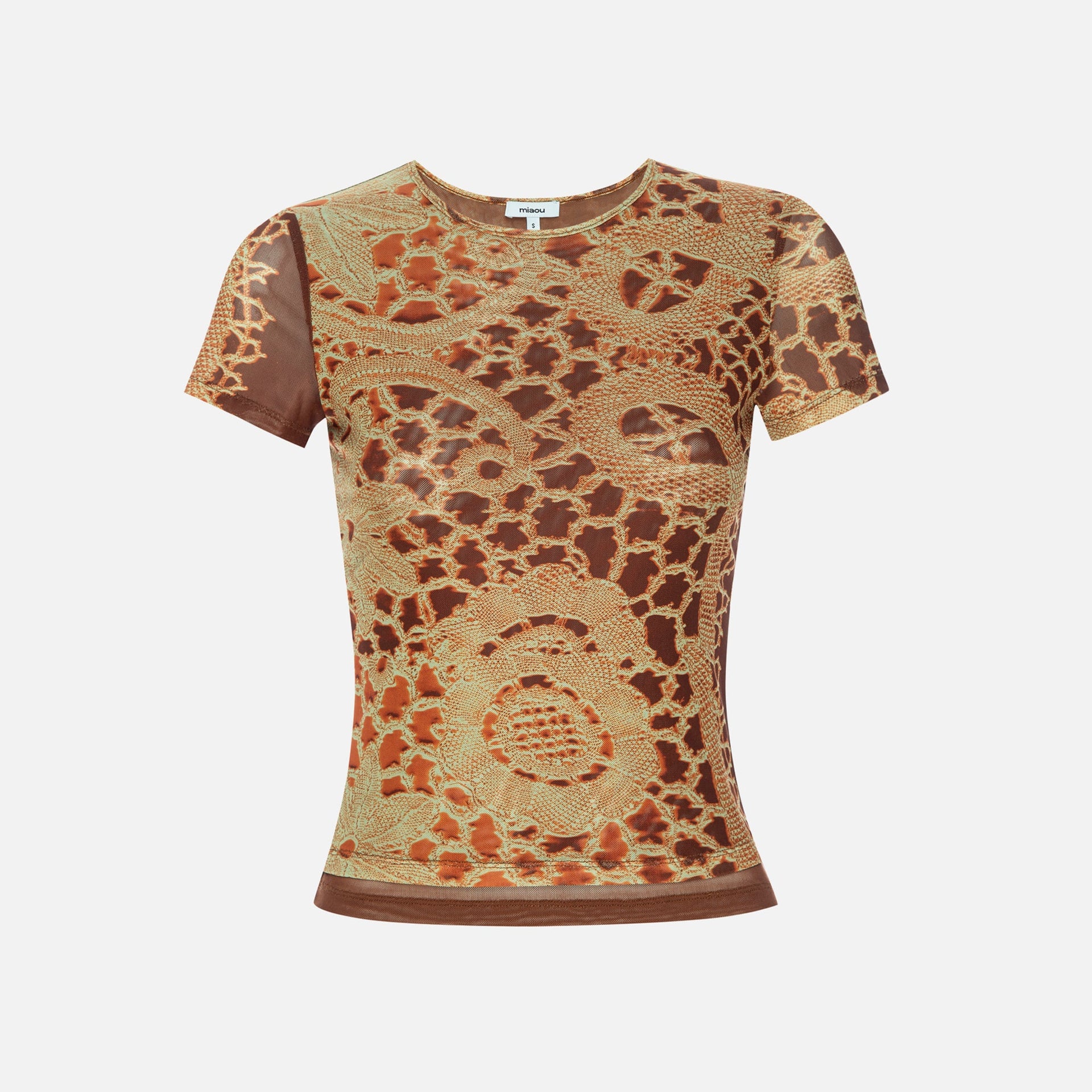 T-shirt Miaou Mini - Dentelle Orange
