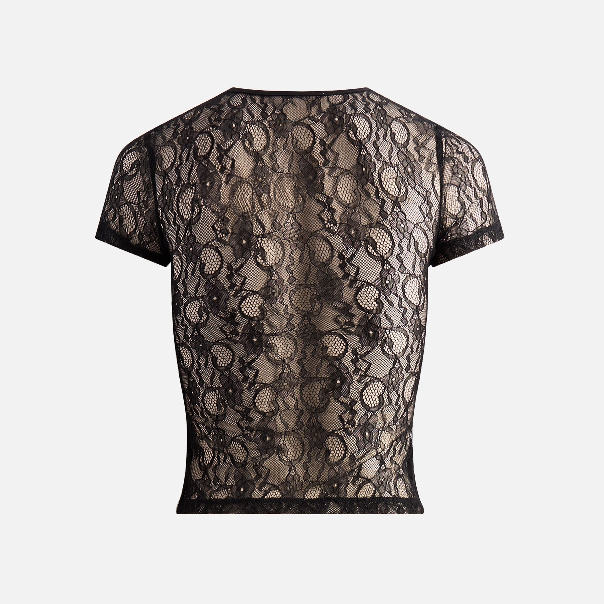 T-shirt court Miaou - Dentelle noire