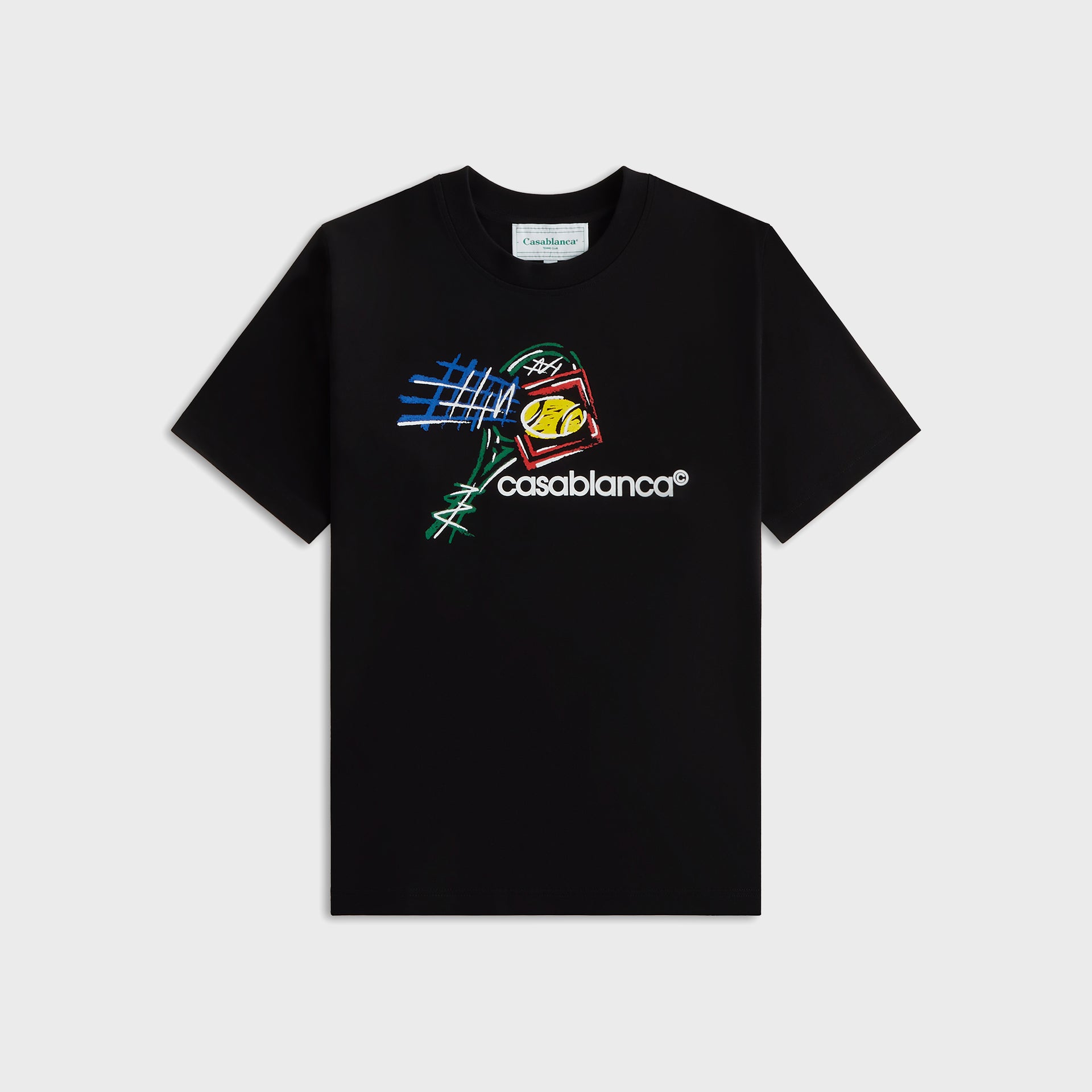 T-shirt Casablanca Croquis De Tennis - Noir