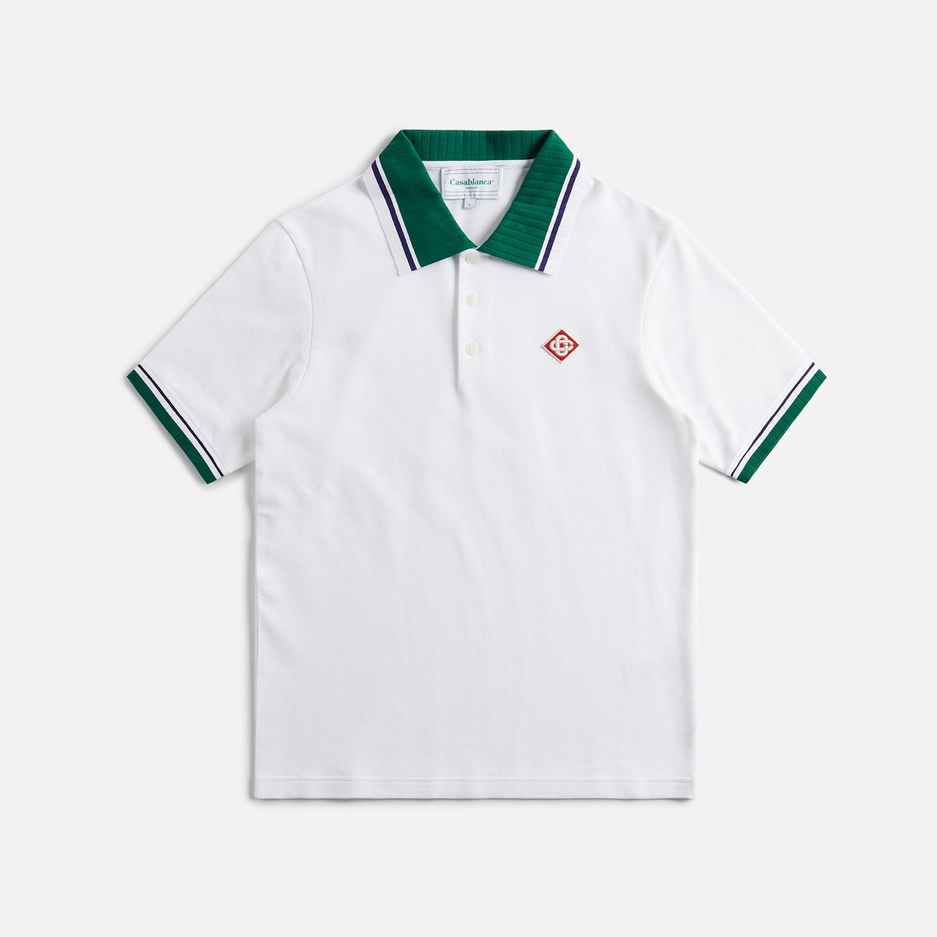 Polo Casablanca en piqué de coton biologique texturé - Blanc