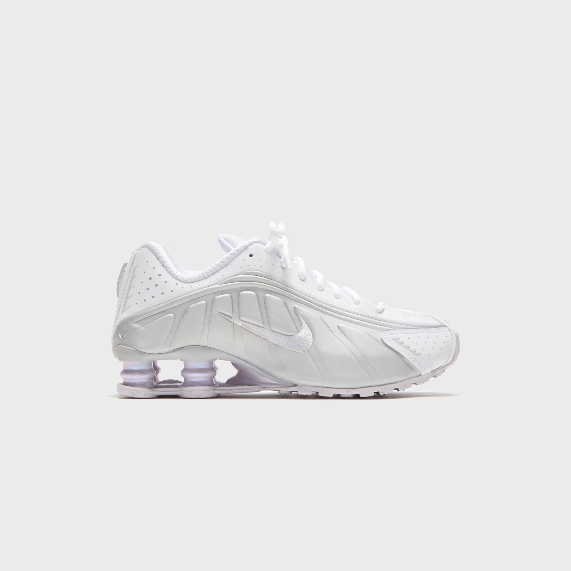 Nike WMNS Shox R4 - White / Metallic Platinum / Platinum Tint / Barely Grape