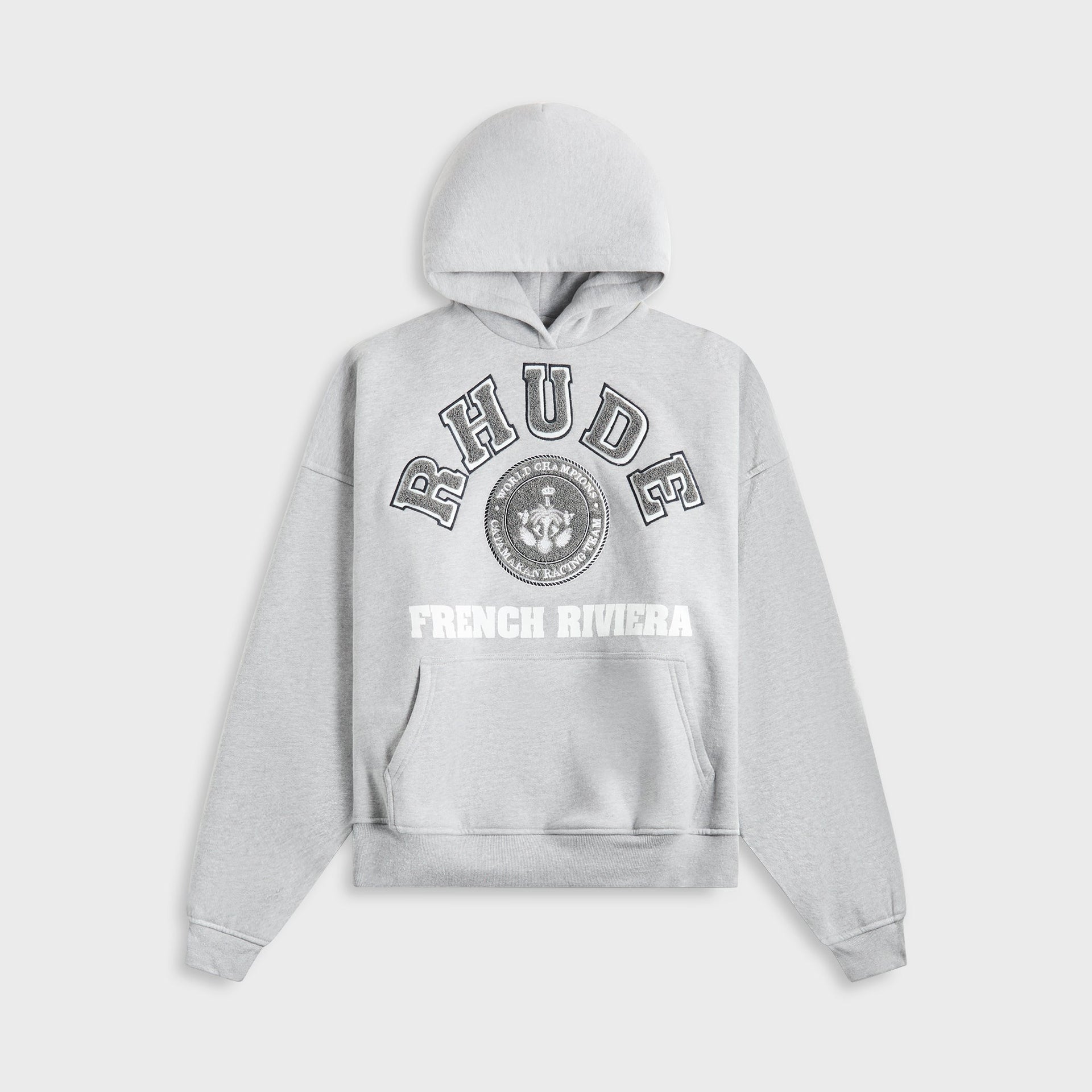 Rhude French Riviera Patch Hoodie - Heather Gray