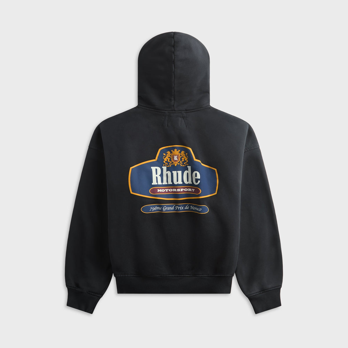 Rhude Racing Crest Zip-Up Hoodie - Vintage Black / Navy