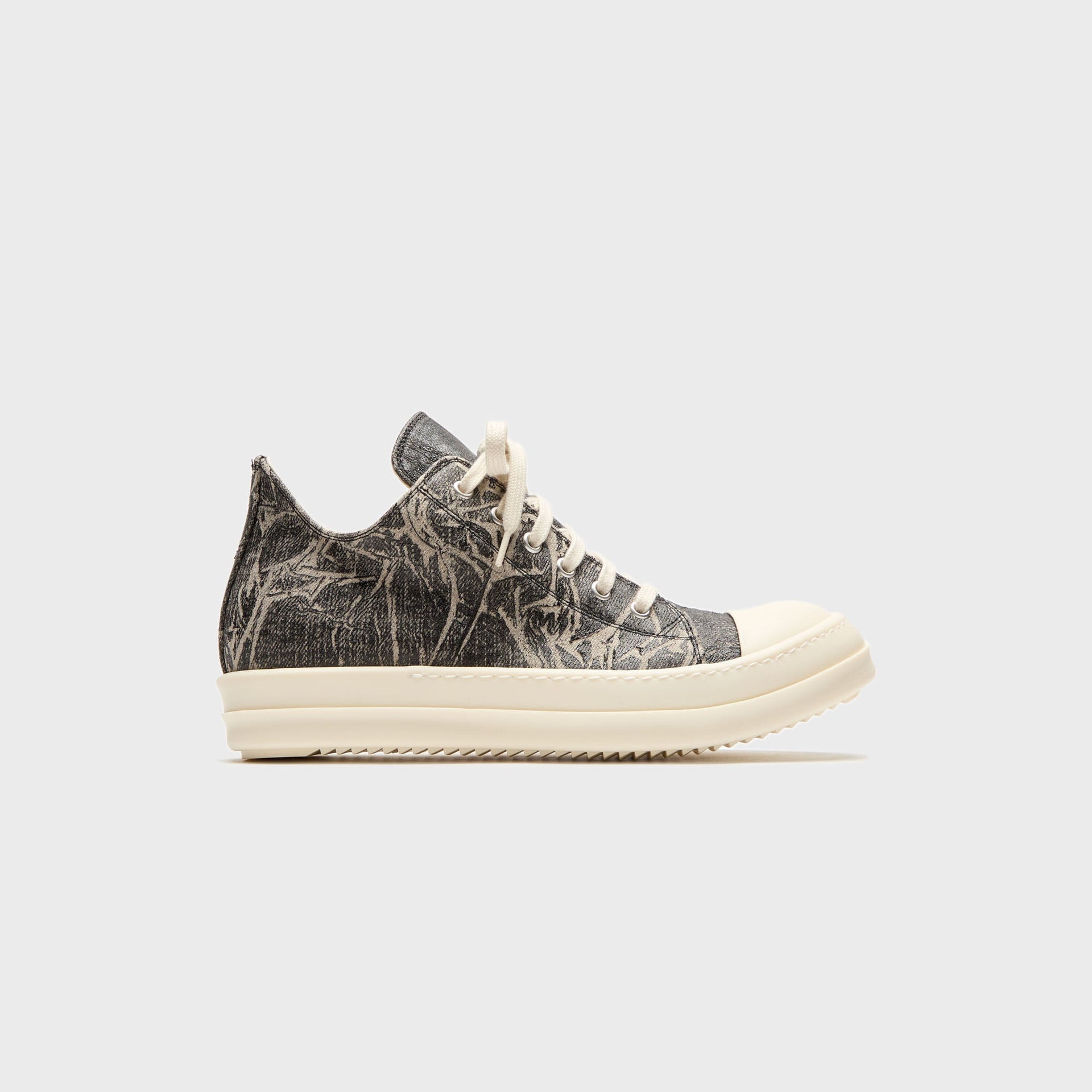 Rick Owens WMNS DRKSHDW Concordians Low Sneaks - Washed Foil / Denim Black