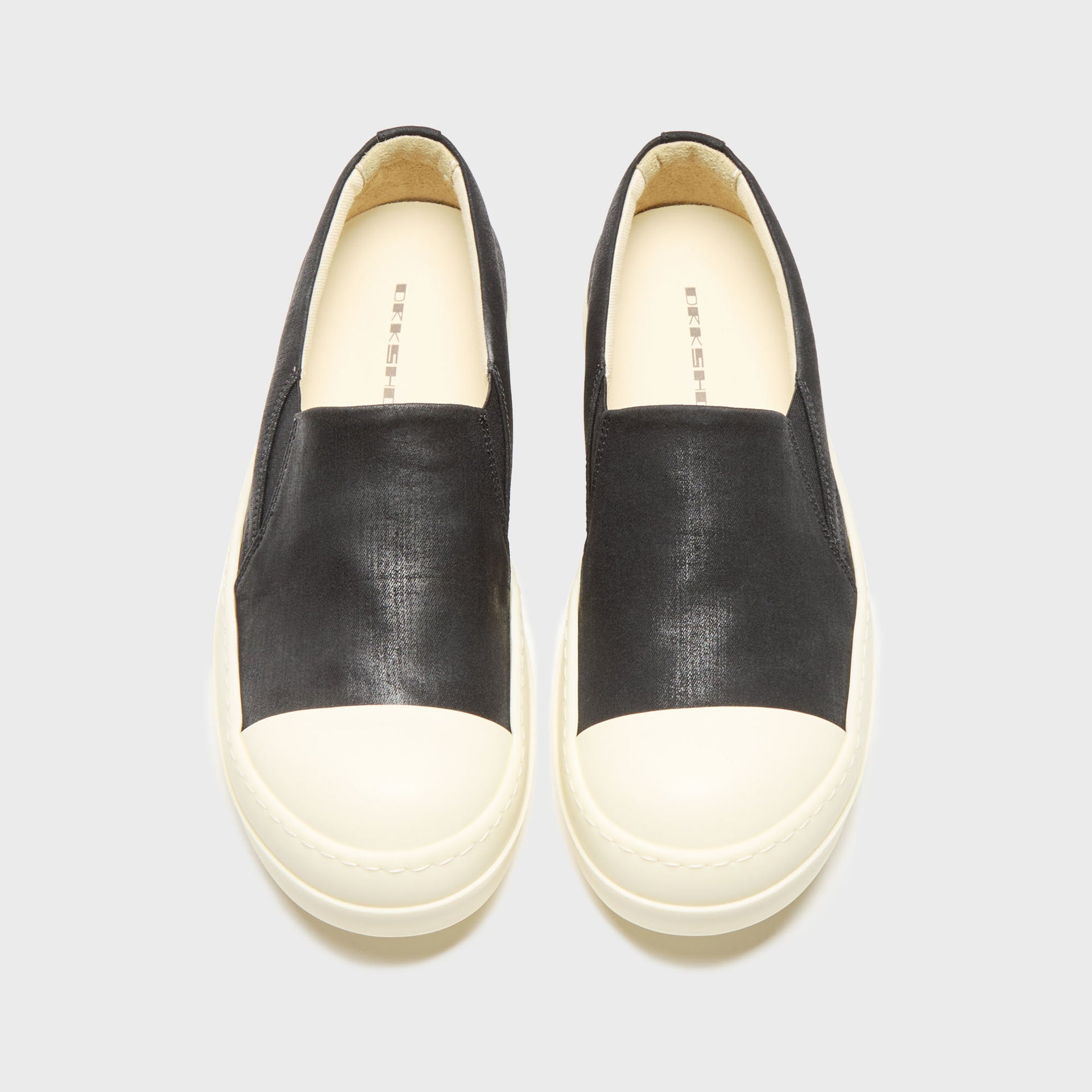 Rick Owens Boat Sneaks Scarpe - Denim Black / Milk / Milk