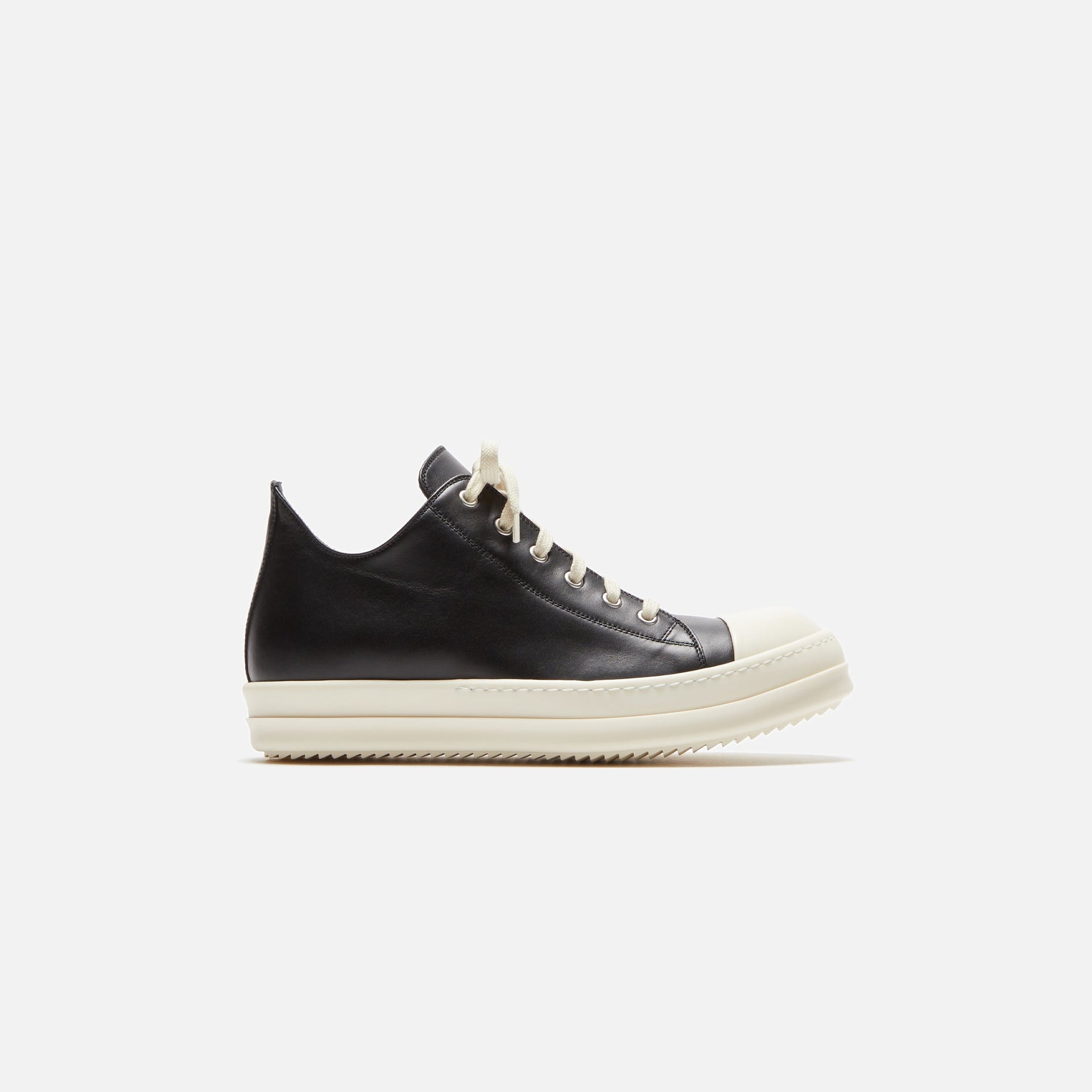 Rick Owens Porterville Low Sneaks - Black / Milk / Milk Scarpe in Pelle