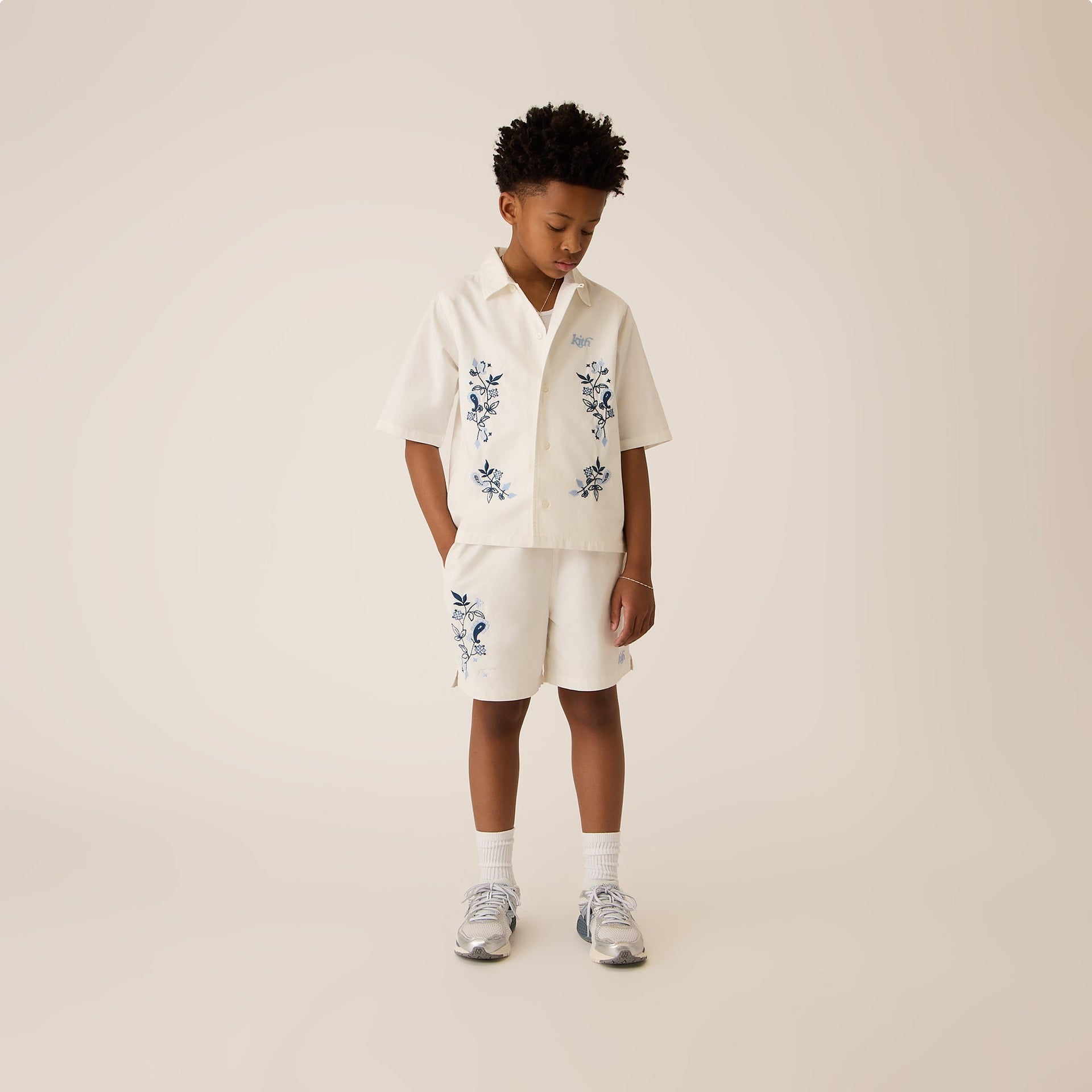 Kith Kids Novelty Thompson Camp Collar Shirt - White