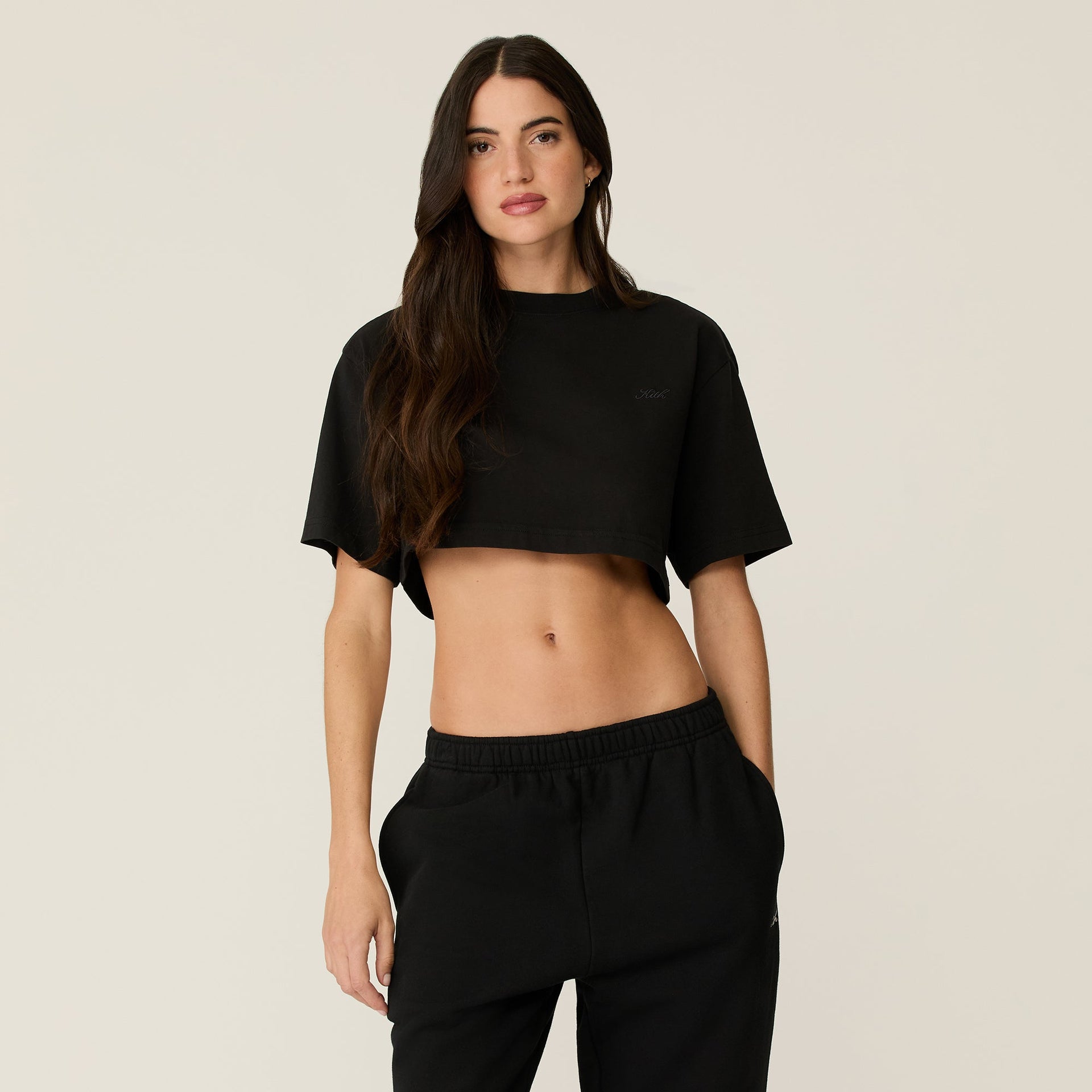 Kith Women Fei Cropped Tee - Black