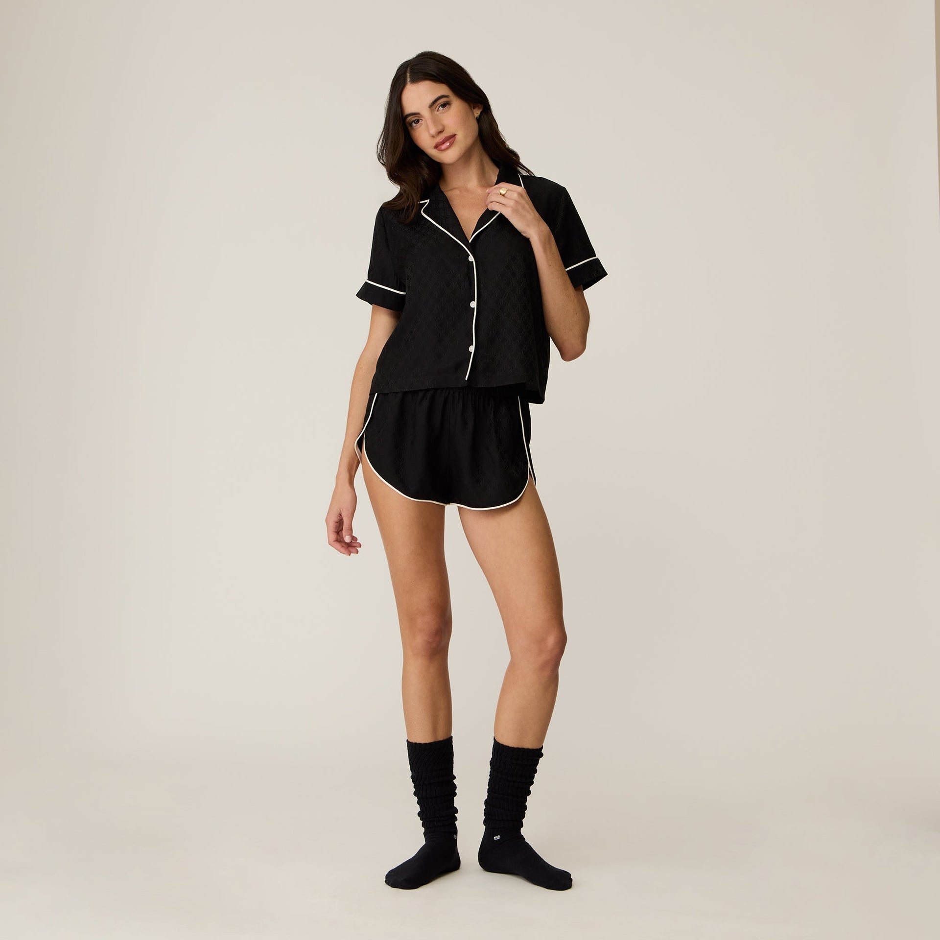 Kith Women Crest Monogram Pajama Set - Black