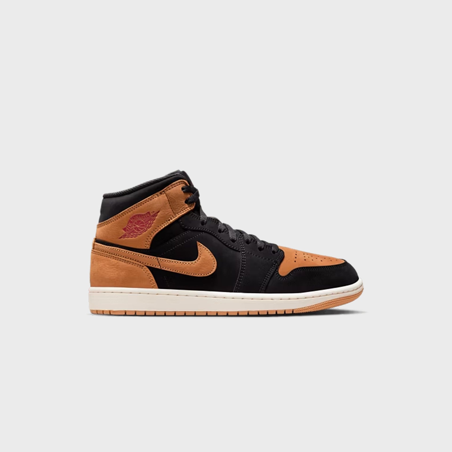 Nike Air Jordan 1 Mid SE - Black / Flax / Varsity Red / Sail