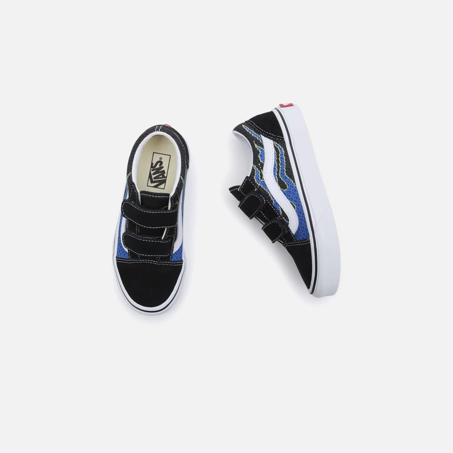 Vans Old Skool pour enfants d'âge préscolaire - Pixel Flame / Noir / Bleu