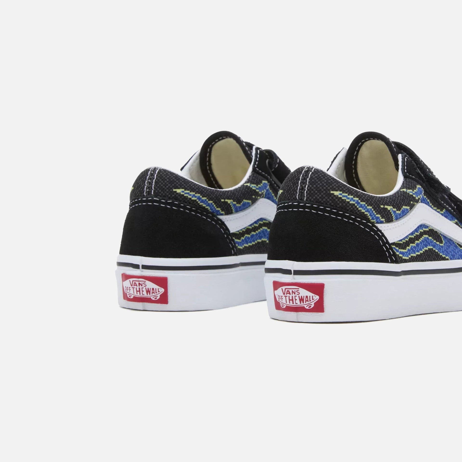 Vans Old Skool pour enfants d'âge préscolaire - Pixel Flame / Noir / Bleu