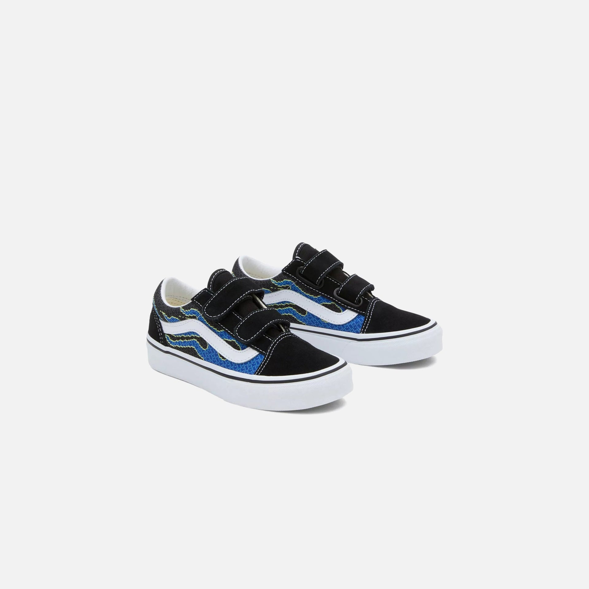 Vans Old Skool pour enfants d'âge préscolaire - Pixel Flame / Noir / Bleu