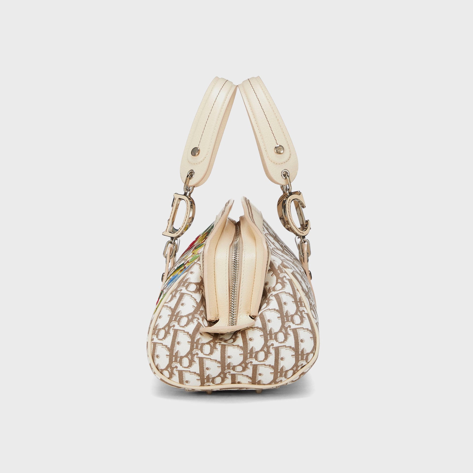 Sacoche WGACA Christian Dior à cadre brodé HB - Beige