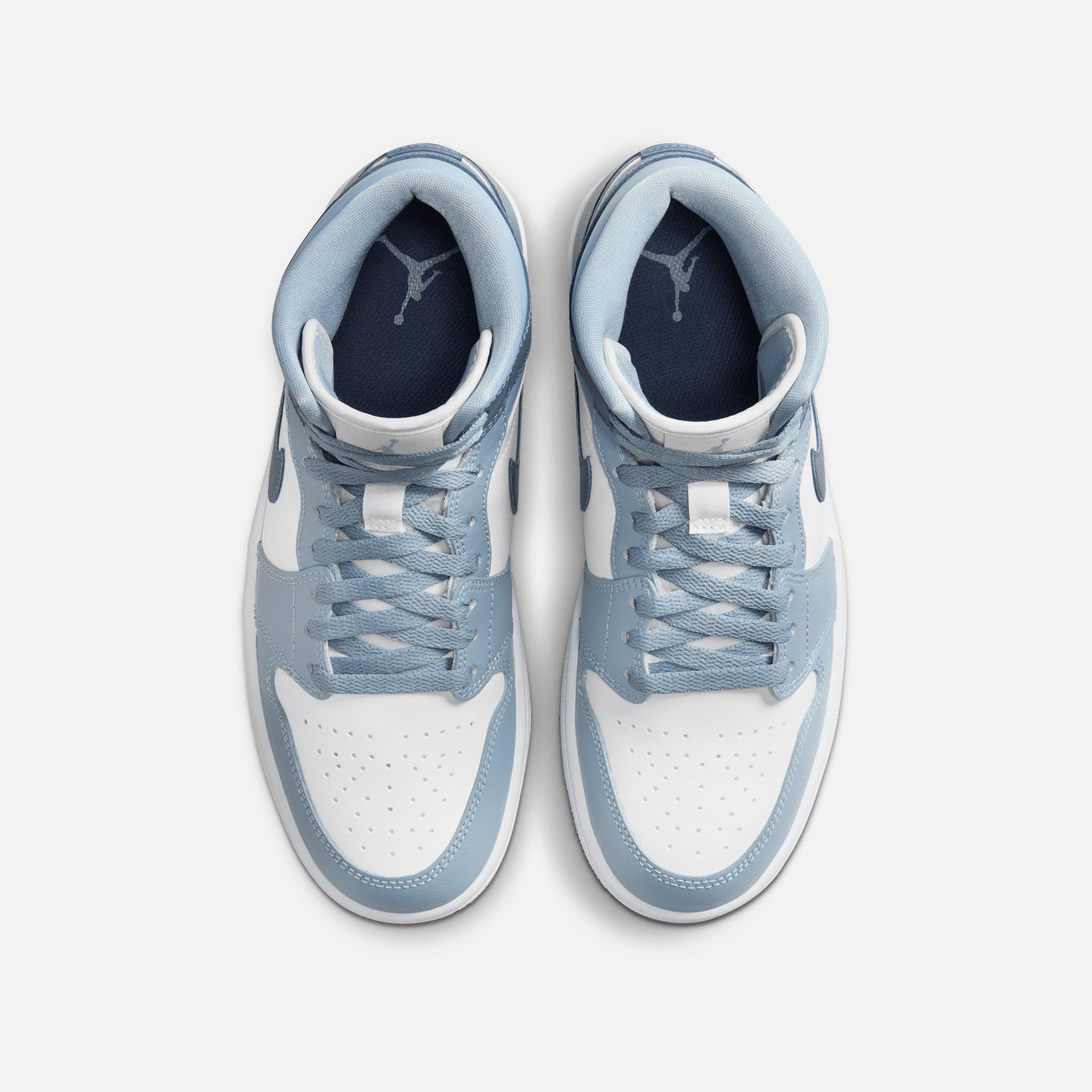 Air Jordan 1 Mid Voile/Bleu Diffus-Gris Bleu pour femme